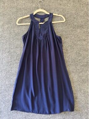 Alice & Trixie 100% Silk Navy Blue Women's  Navy Blue Knee Length Shift Dress